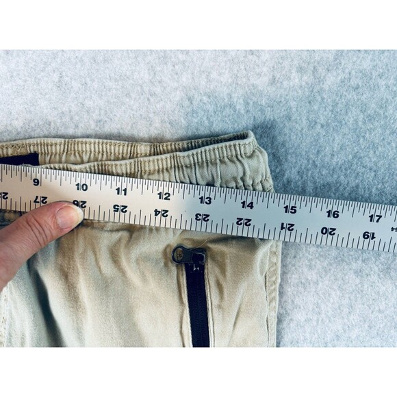 WXYZ Cargo Pants Tan Youth Size Medium - Zippers Pockets Elastic Waist - Picture 6 of 10